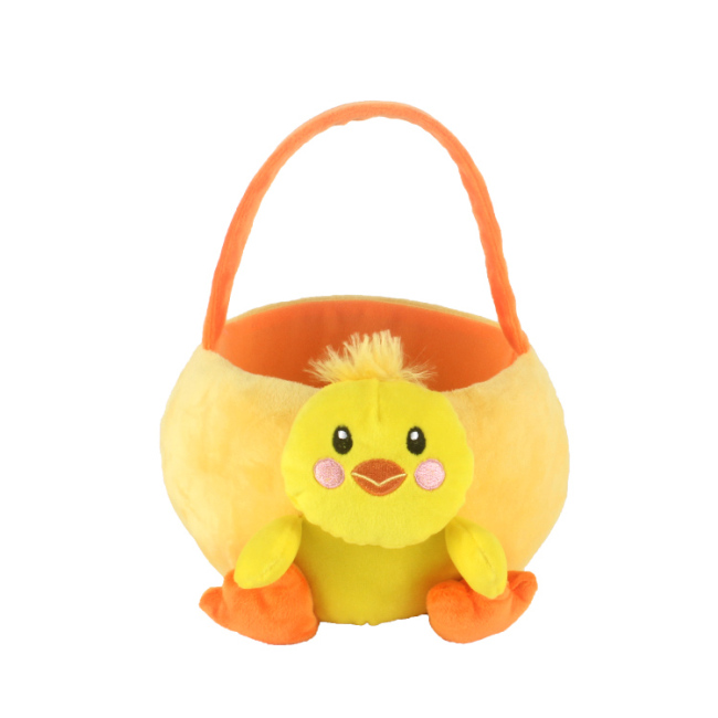 soft  plush duck basket toy for 2020 easter festival